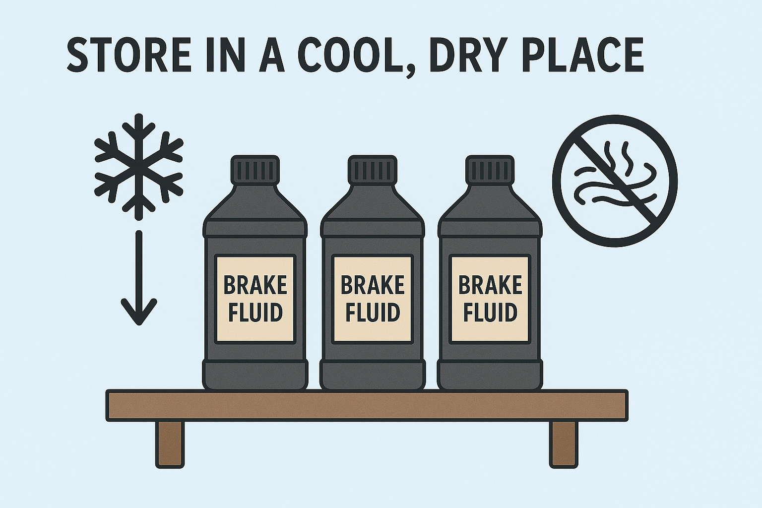 Store Brake Fluid In Cool Dry Place
